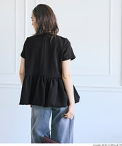 日系水玉短袖拼接娃娃上衣