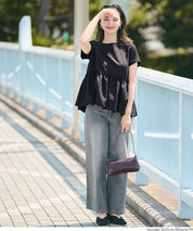 日系水玉短袖拼接娃娃上衣