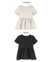 日系水玉短袖拼接娃娃上衣