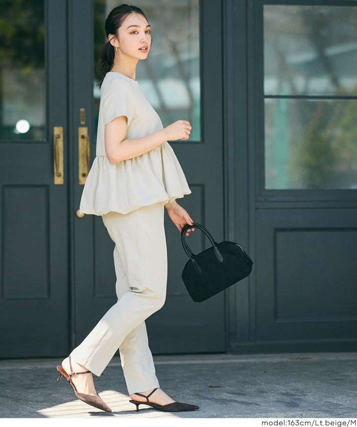 日系水玉短袖拼接娃娃上衣