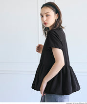 日系水玉短袖拼接娃娃上衣