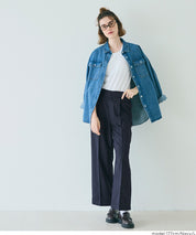 細直條紋英倫感2way吊帶褲