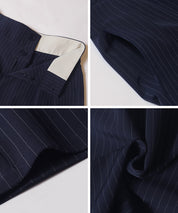 腰部反摺造型闊腿西裝褲