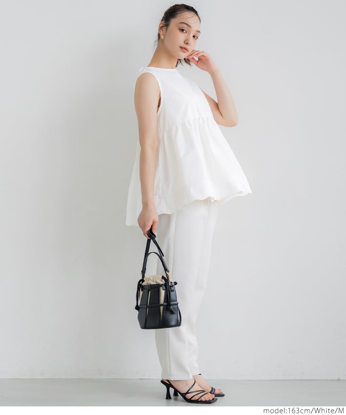 Sweet Back Tie Lotus Hem Sleeveless Top