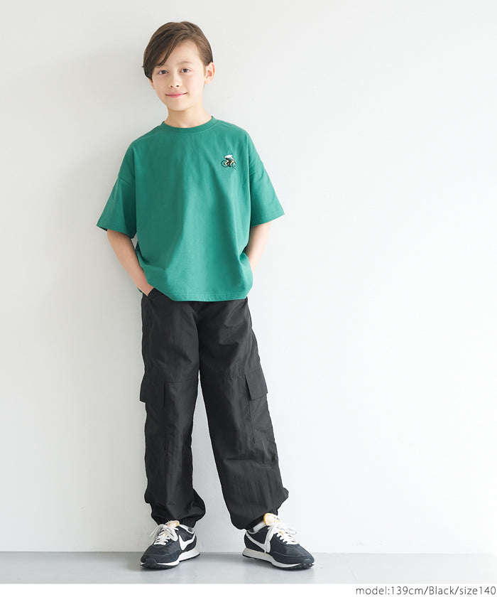 童裝尼龍直筒工裝褲