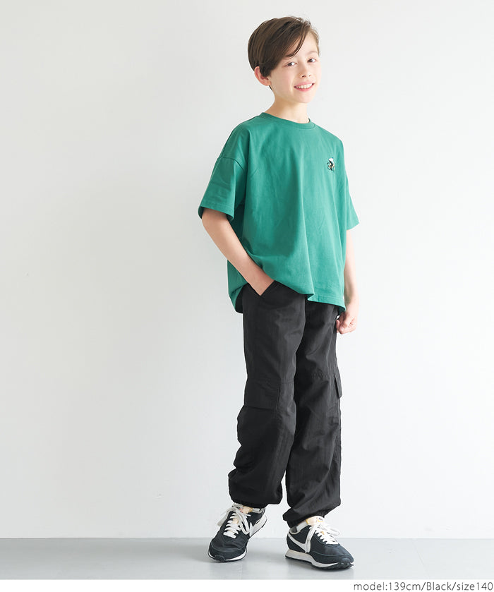 童裝尼龍直筒工裝褲