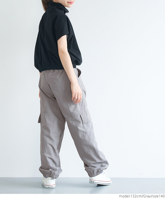 童裝尼龍直筒工裝褲