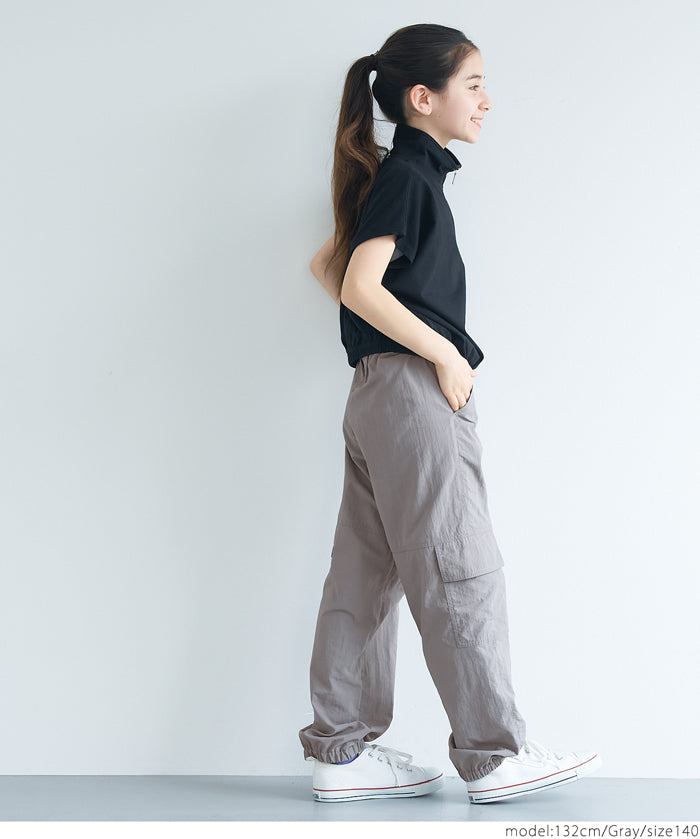 童裝尼龍直筒工裝褲