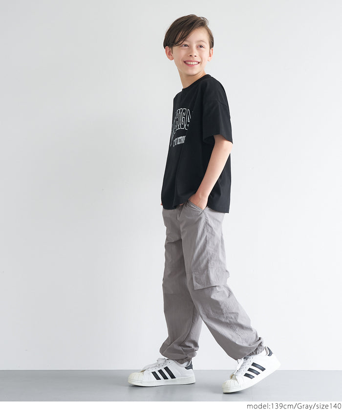 童裝尼龍直筒工裝褲
