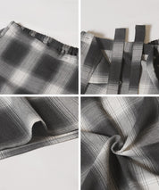 格紋綁帶A字半裙