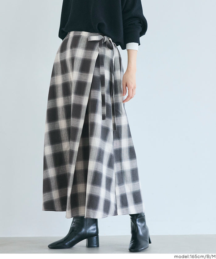 格紋綁帶A字半裙