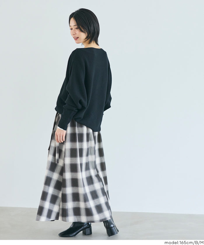 格紋綁帶A字半裙