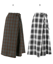 格紋綁帶A字半裙