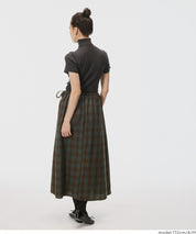 格紋綁帶A字半裙