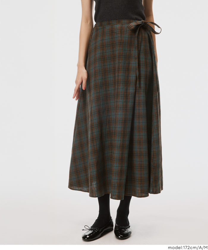 格紋綁帶A字半裙