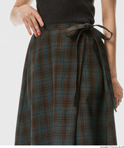格紋綁帶A字半裙