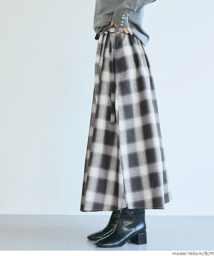 格紋綁帶A字半裙