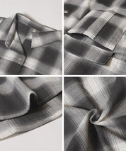 格紋慵懶寬鬆長袖襯衫