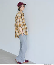 格紋慵懶寬鬆長袖襯衫