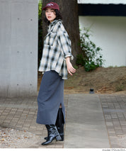 格紋慵懶寬鬆長袖襯衫