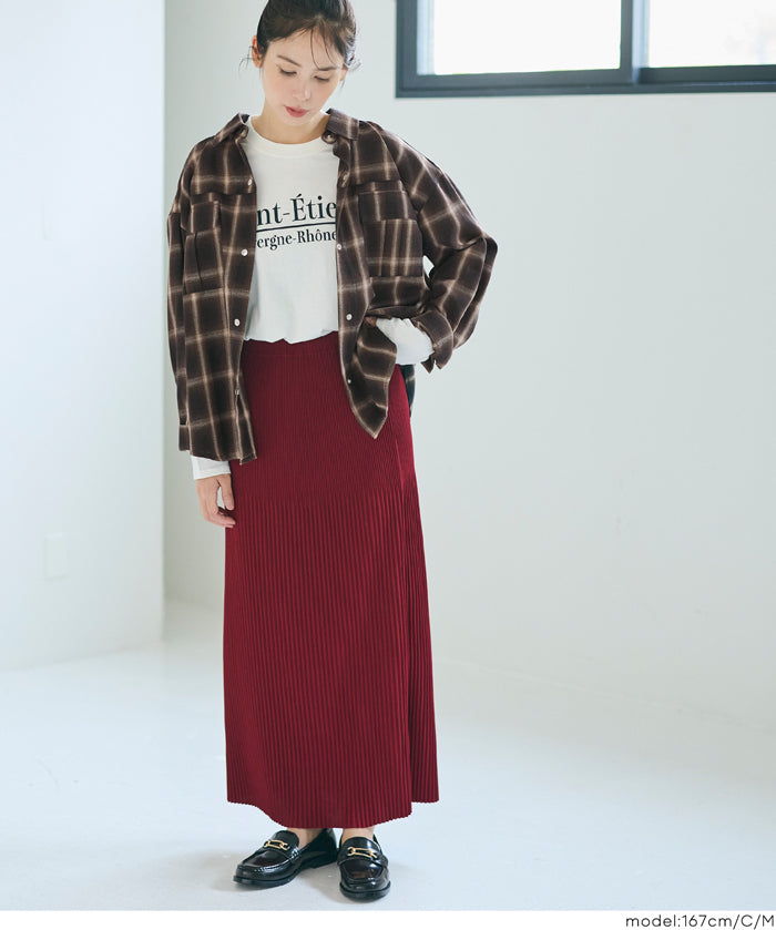 格紋慵懶寬鬆長袖襯衫