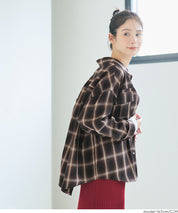 格紋慵懶寬鬆長袖襯衫