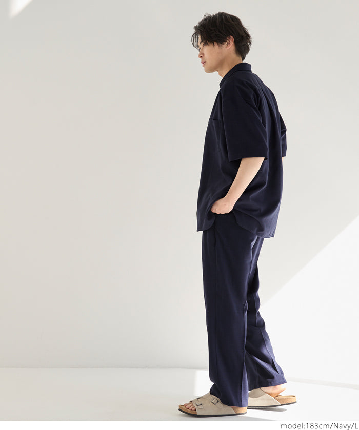 男裝棉麻質感短袖襯衫