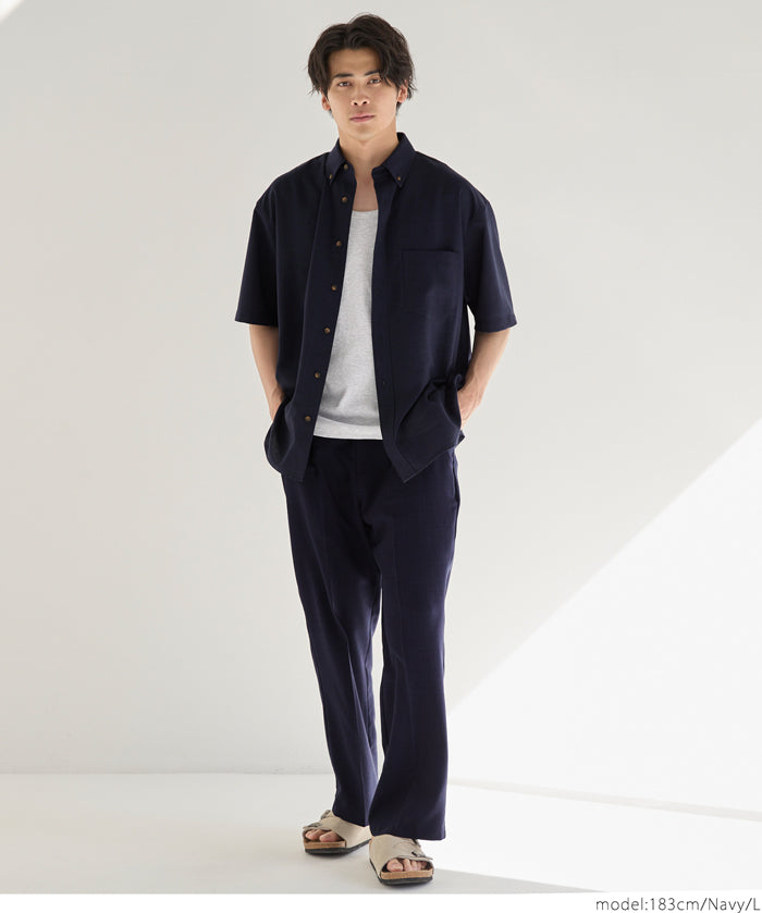 男裝棉麻質感短袖襯衫