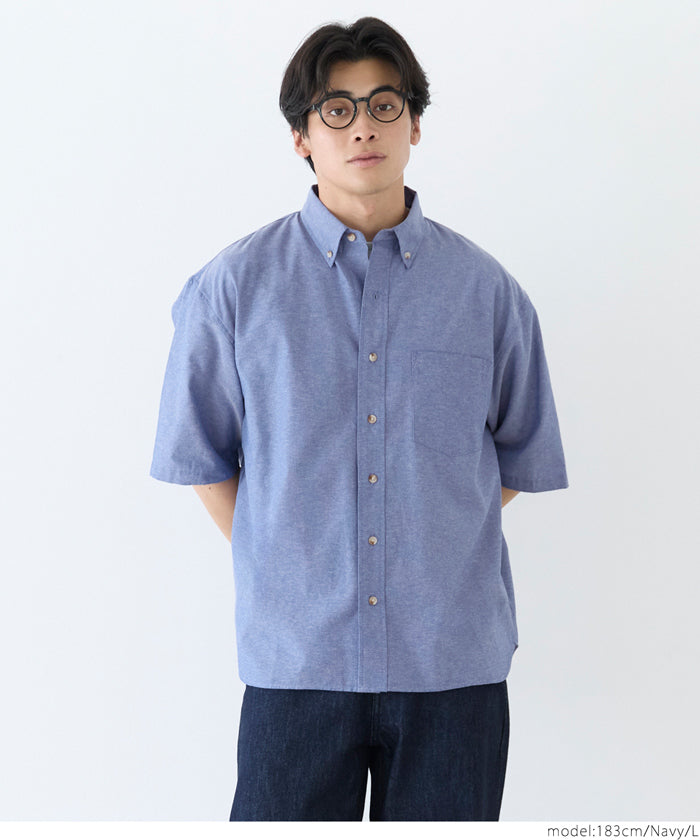 男裝混棉短袖襯衫