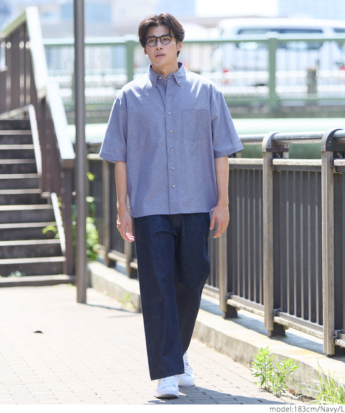 男裝混棉短袖襯衫