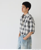 男裝格紋短袖襯衫