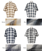 男裝格紋短袖襯衫