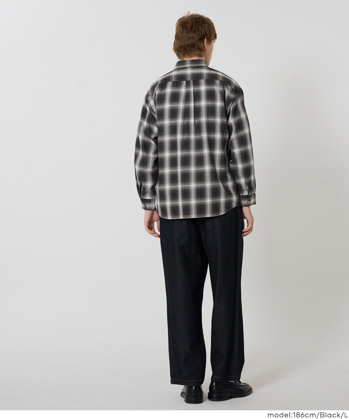 Men's thin plaid long-sleeved shirt, unisex 