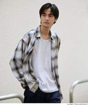 男裝格紋長袖襯衫