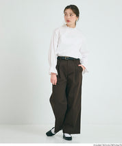 Japanese style striped shirt with ruffles 