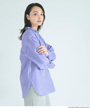 Japanese style striped shirt with ruffles 