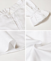 Japanese style striped shirt with ruffles 