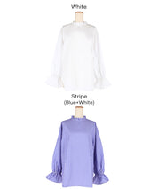 Japanese style striped shirt with ruffles 