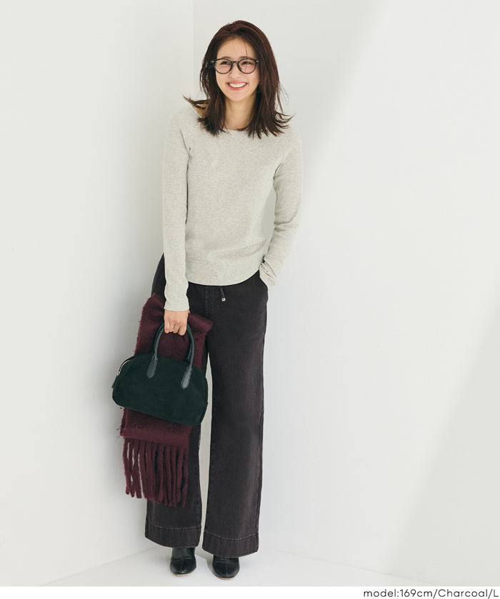 【保暖內刷毛】抽繩彈性牛仔褲