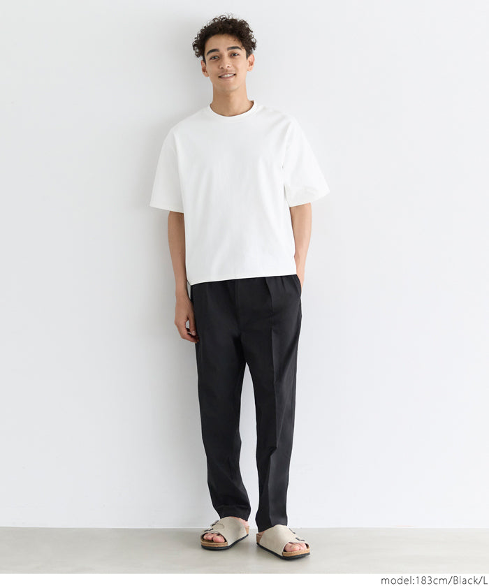 男裝打褶彈性休閒褲