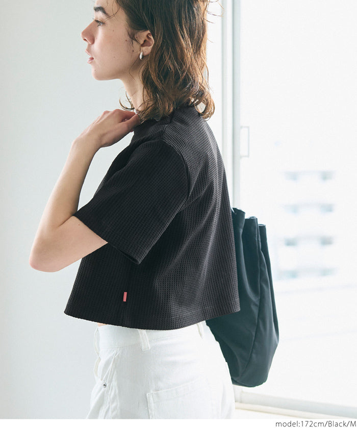 短版華格夫圓領短袖上衣 Tee