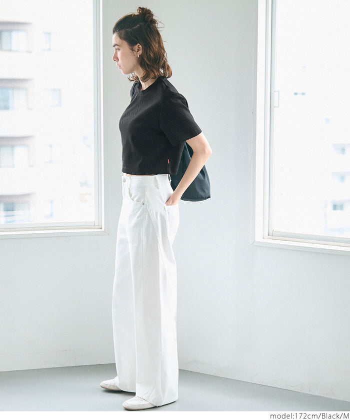 短版華格夫圓領短袖上衣 Tee