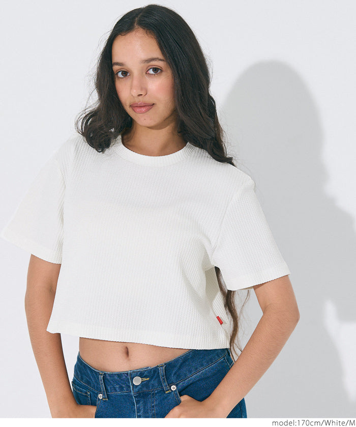 短版華格夫圓領短袖上衣 Tee