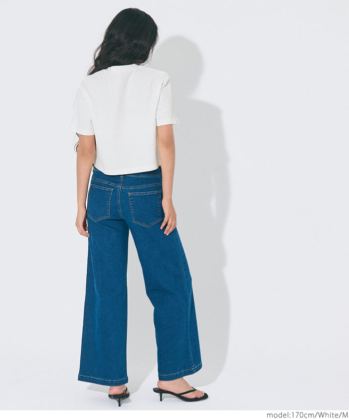 短版華格夫圓領短袖上衣 Tee