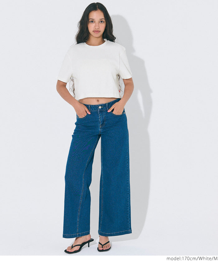 短版華格夫圓領短袖上衣 Tee