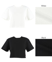 短版華格夫圓領短袖上衣 Tee