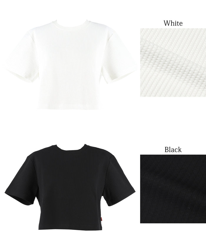 短版華格夫圓領短袖上衣 Tee