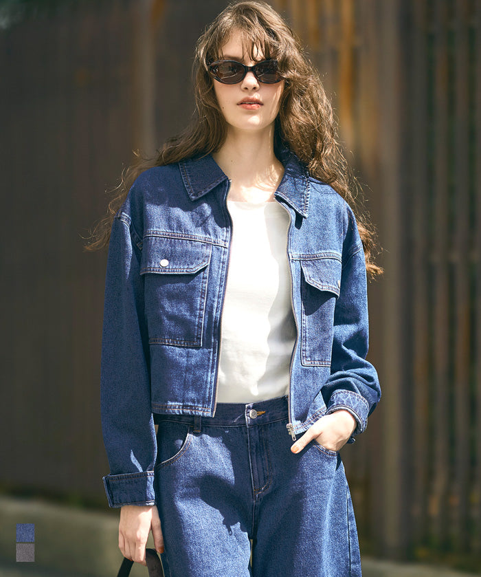 【可配套】短版拉鍊牛仔丹寧夾克外套