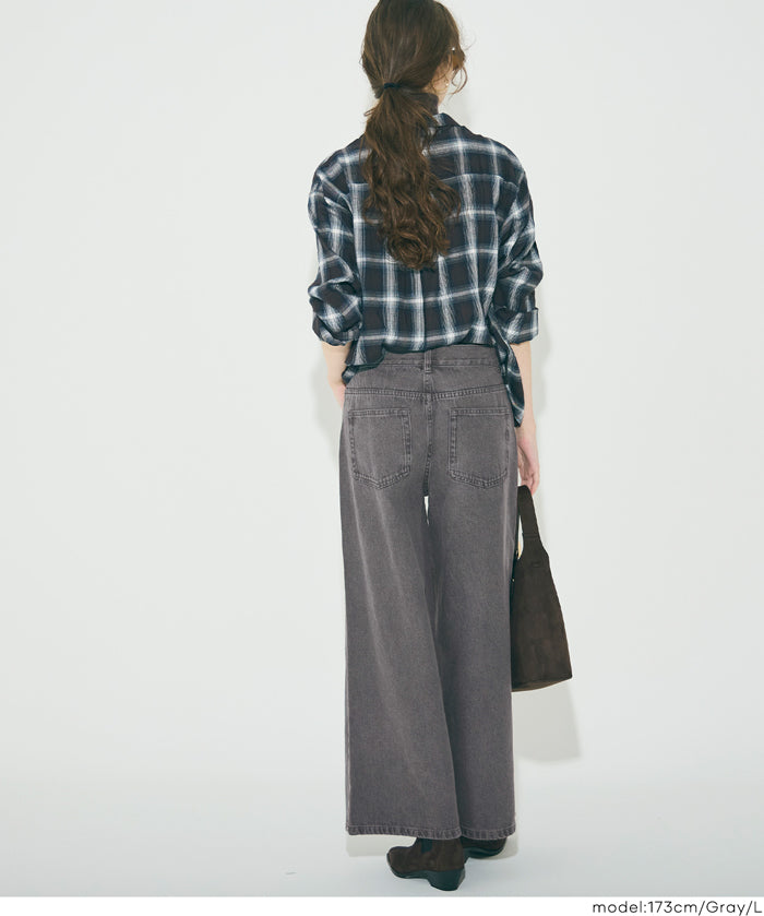 【可配套】低腰造型闊腿牛仔褲