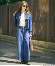 【可配套】低腰造型闊腿牛仔褲